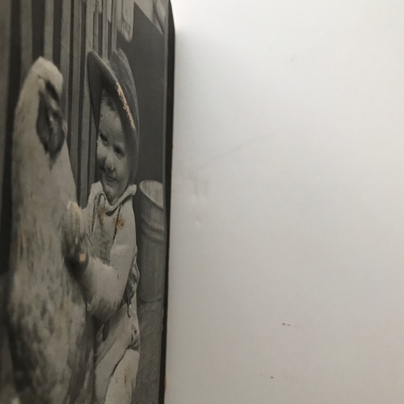 Vintage Embossed old photograph Farm Boy and Chicken with cardboard backing 2D - Picture 4 of 4